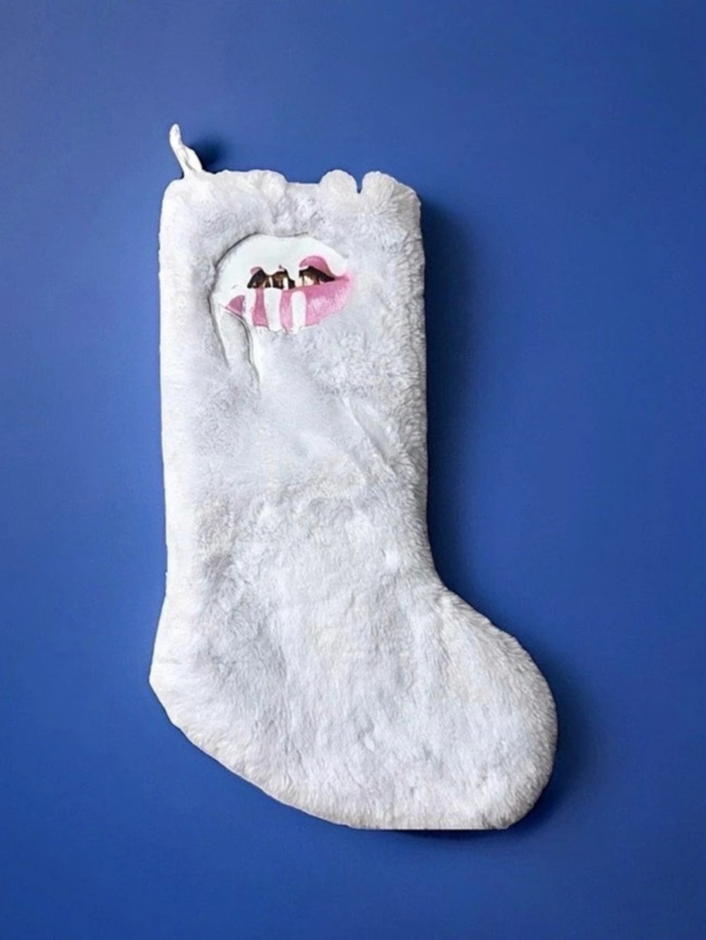 Kylie Cosmetics Holiday White Faux Fur Stocking